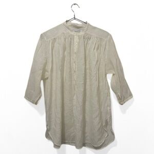 Rebecca Minkoff White/Cream Jacquard Woven 3/4 Sleeve Oversized Blouse Size XS